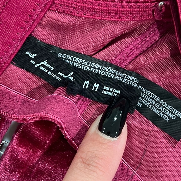 Deep Fuchsia Hook & Eye Velvet Bralette - Picture 9 of 14